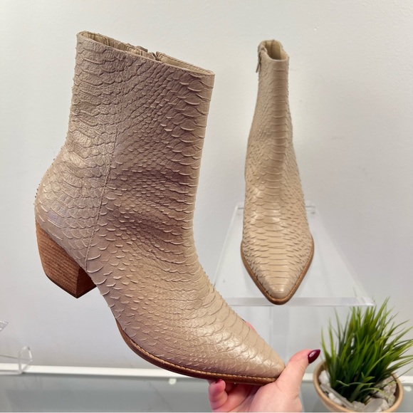 Matisse Caty Tan Snake Embossed Leather Boots - Picture 16 of 16